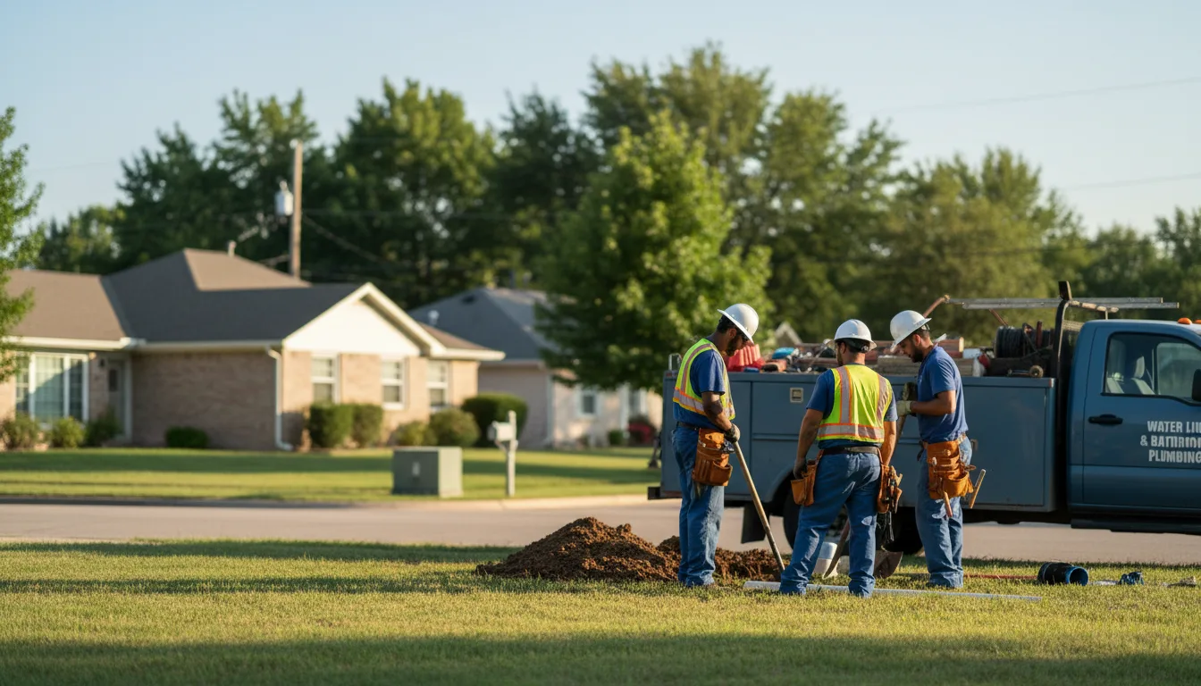 Residential water line and bathroom plumbing service in Kendalia, TX